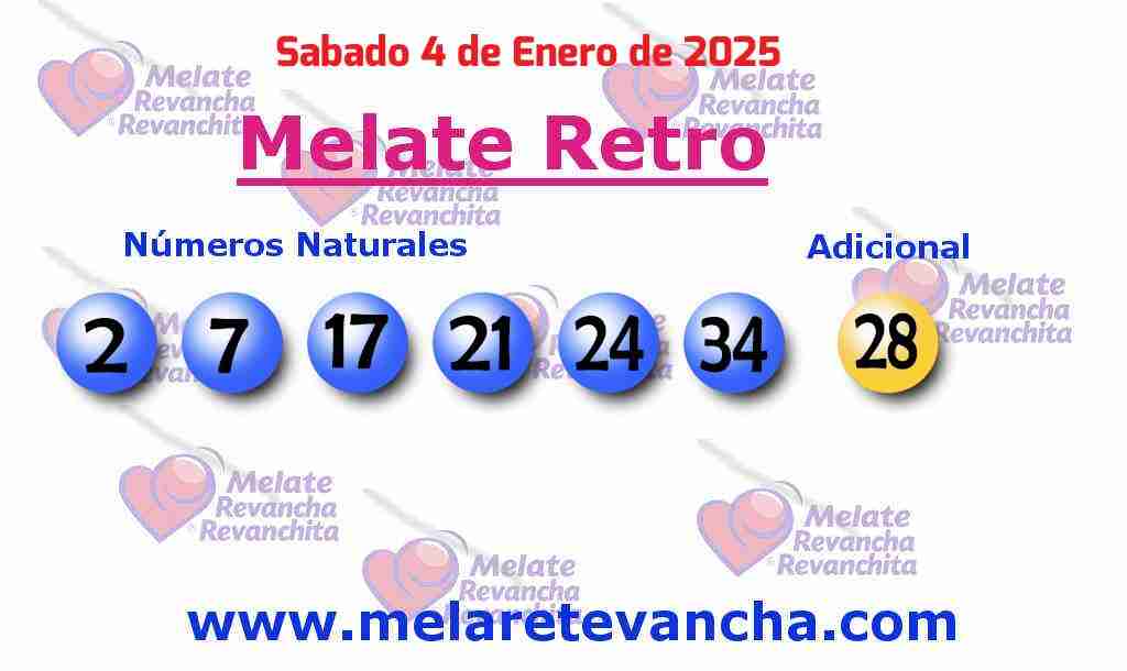 Últimos resultados de los sorteos de Melate Retro